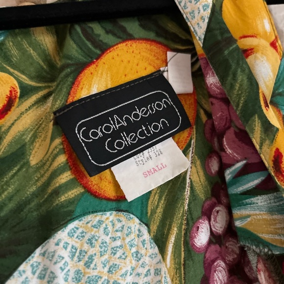 Vintage Carol Anderson Made in USA Unique Fruit Print Sleeveless V Neck Romper S - Picture 4 of 7